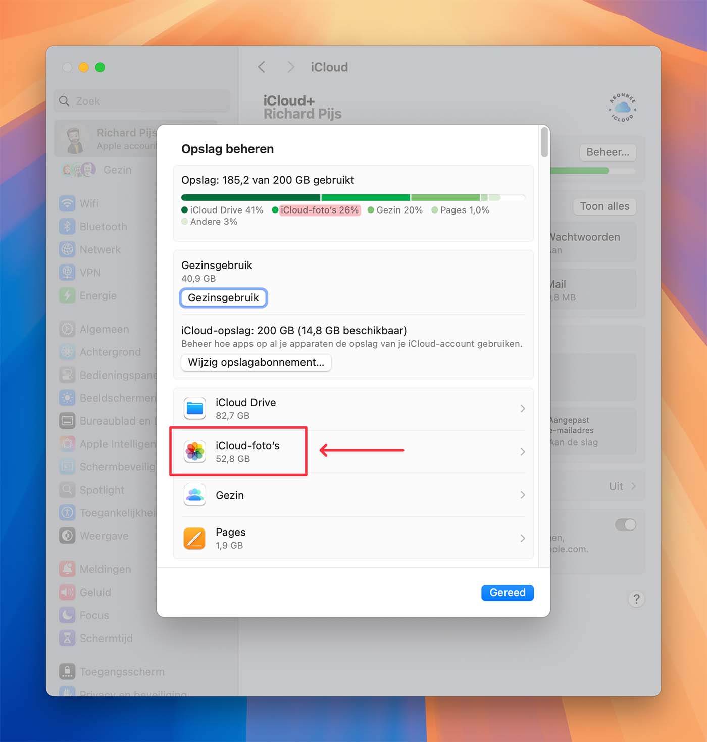 fotoopslag_Mac_2_icloud Terwijl de volledige fotobibliotheek in iCloud wordt bewaard.