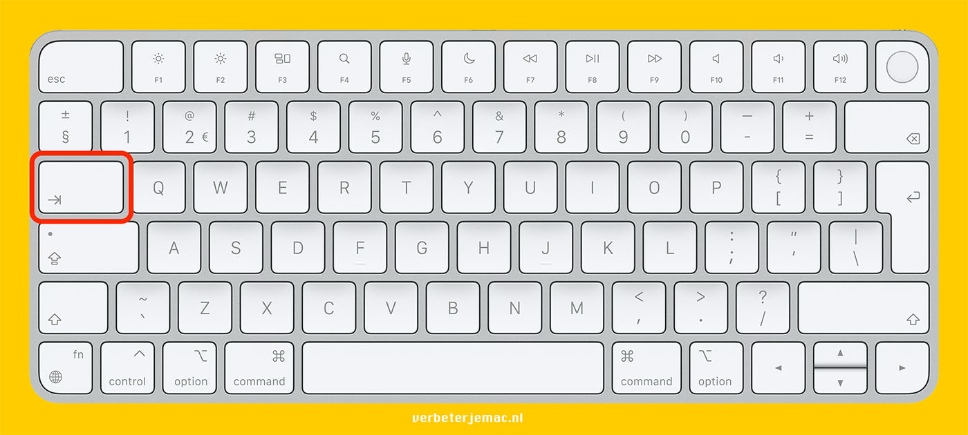 toetsenbord-tabtoets Sneltoets bij Mac dialoogvensters