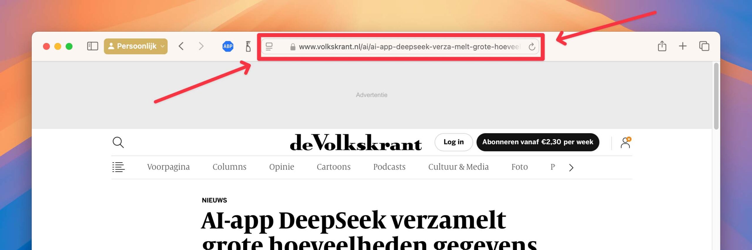 3-volledig-webadres-safari Webadres in Safari