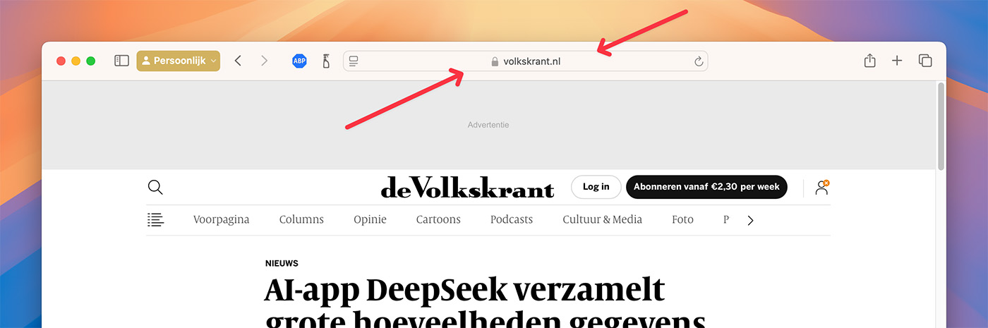 3-webadres-safari Toon webadres in Safari