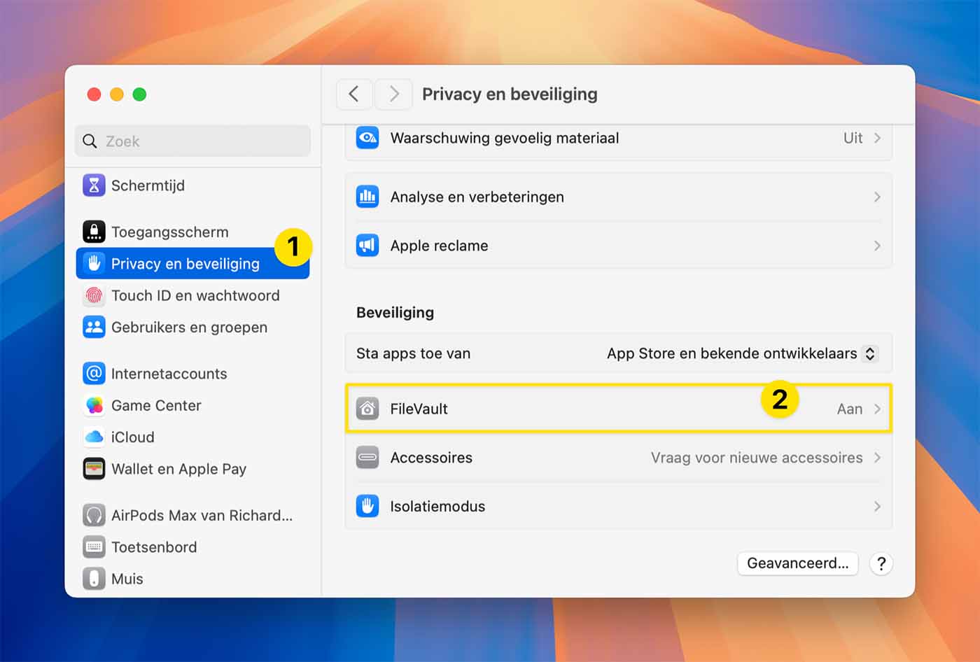Systeeminstellingen-FileVault-aanzetten FileVault aanzetten op de Mac