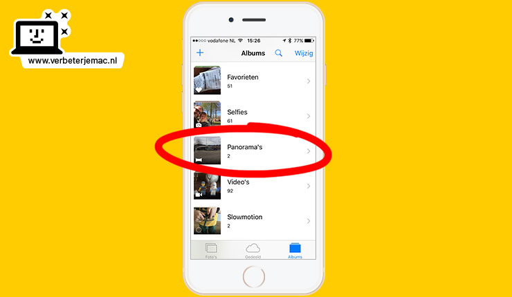 fototips iPhone - Foto's-App Albums overzicht