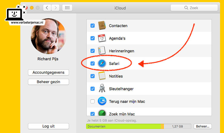iCloud-tabbladen
