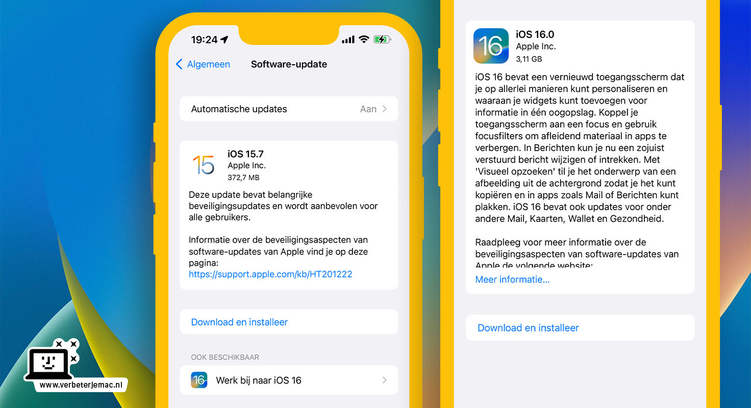 installeer iOS 15.7 of iOS 16