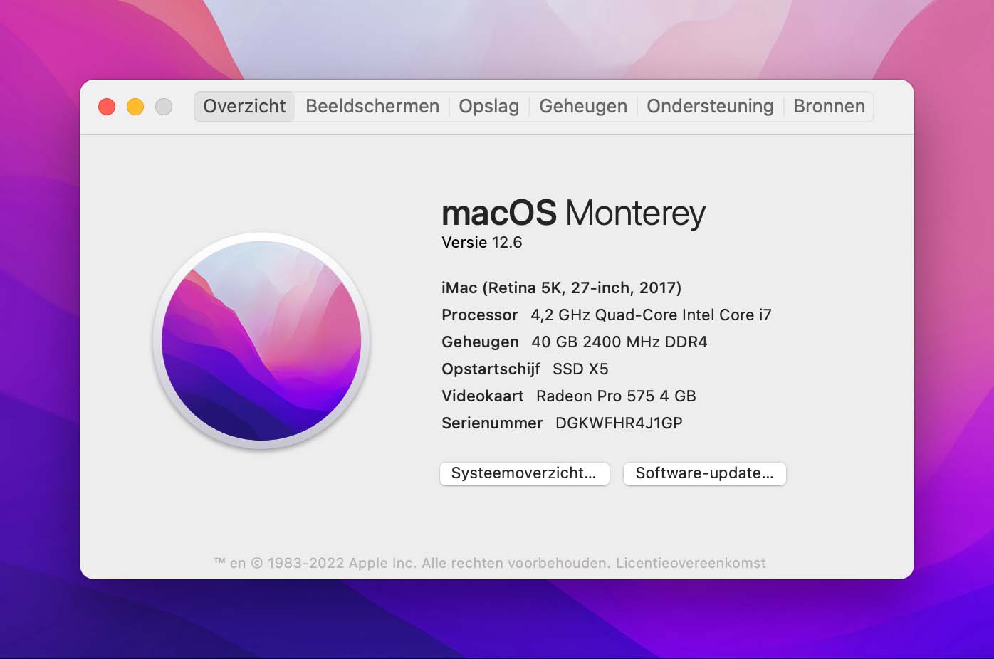 installeer macOS 12.6 (Monterey)