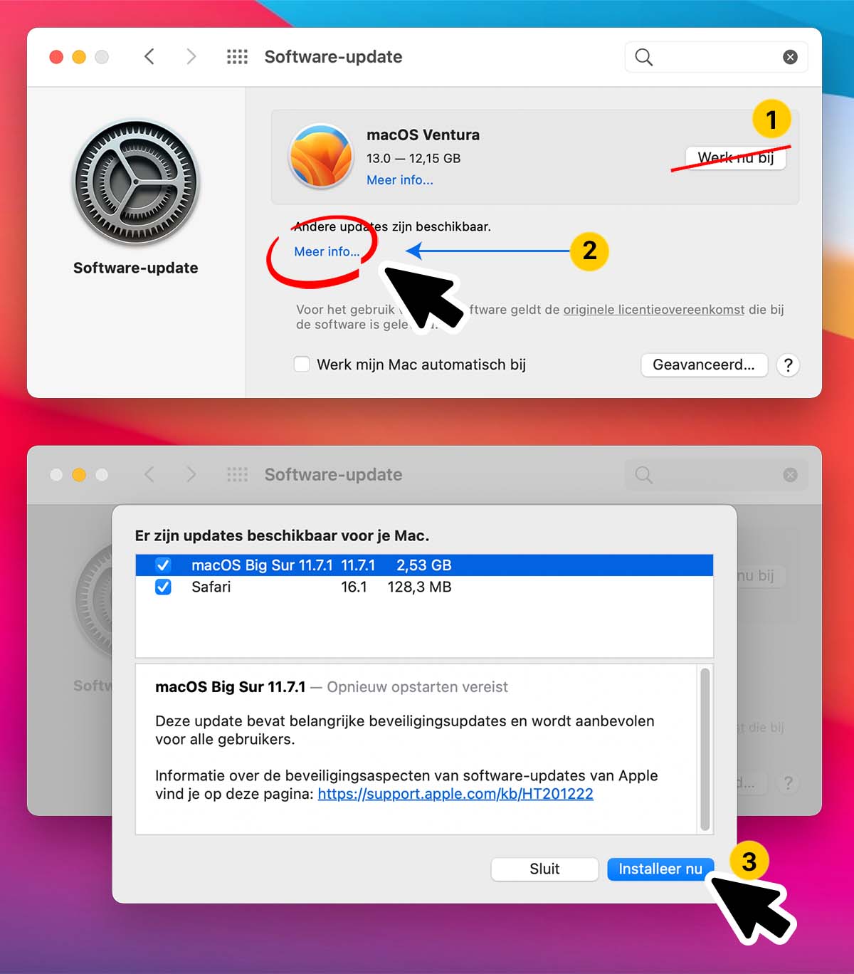 installeer macOS Big Sur 11.7.1