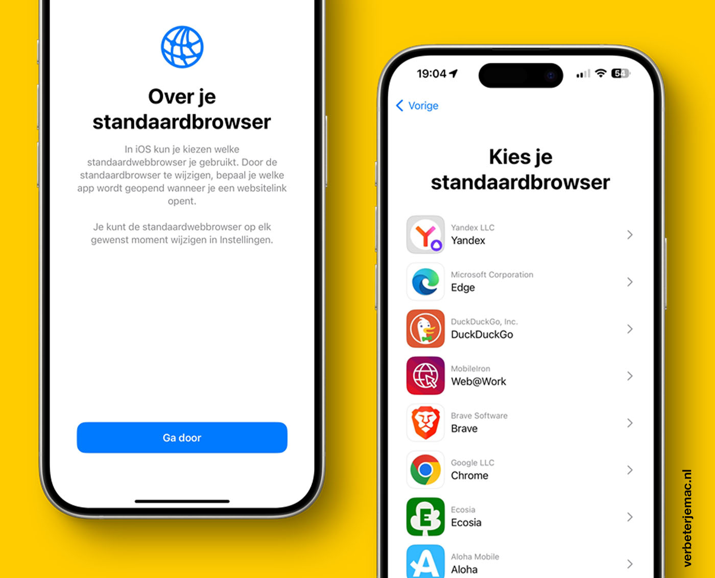 Standaard browser iPhone