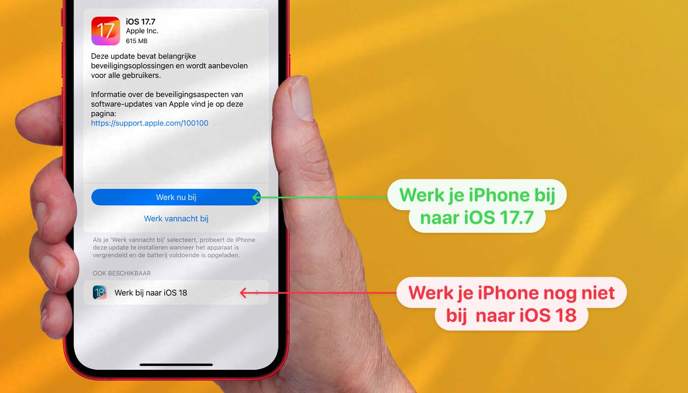 iPhone bijwerken naar iOS 17.7