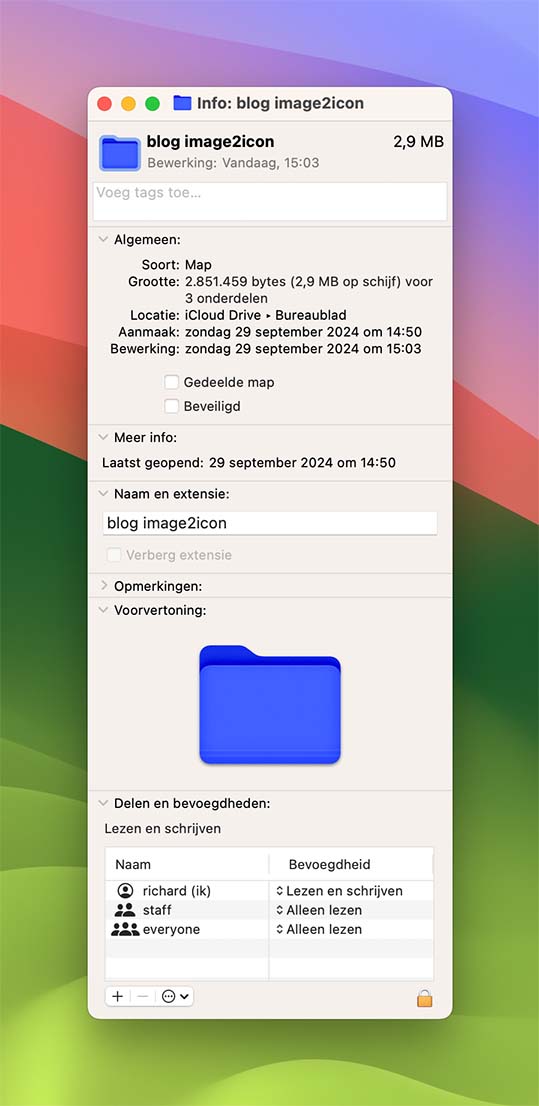 macOS: icon van een map aanpassen