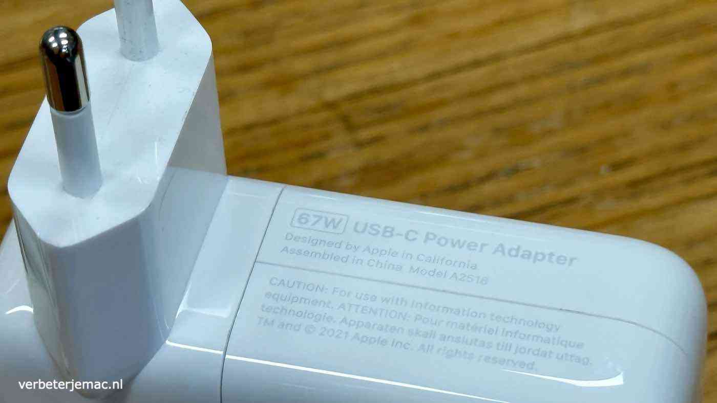 Apple oplader 67 Watt