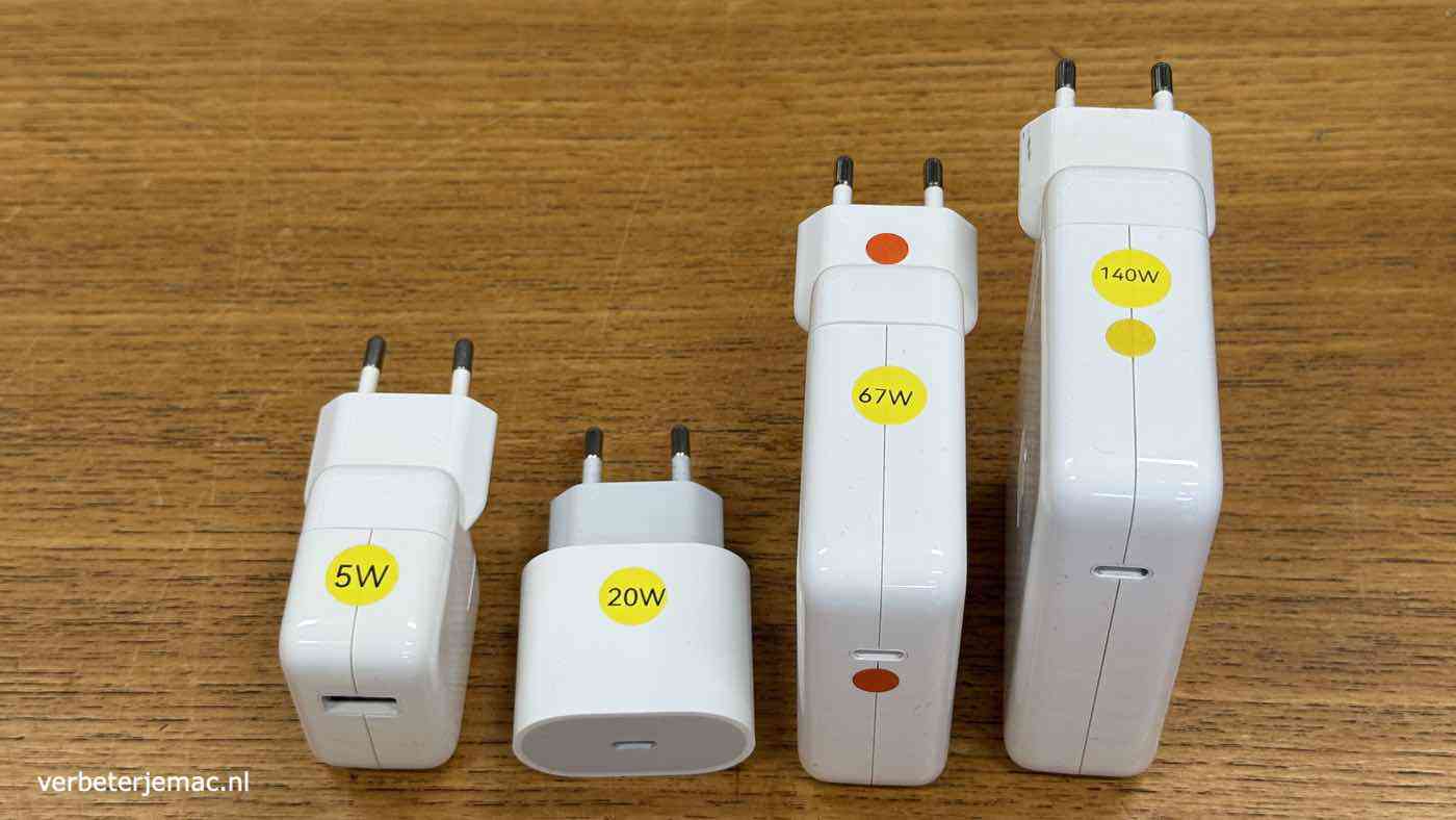 Overzicht Apple-opladers