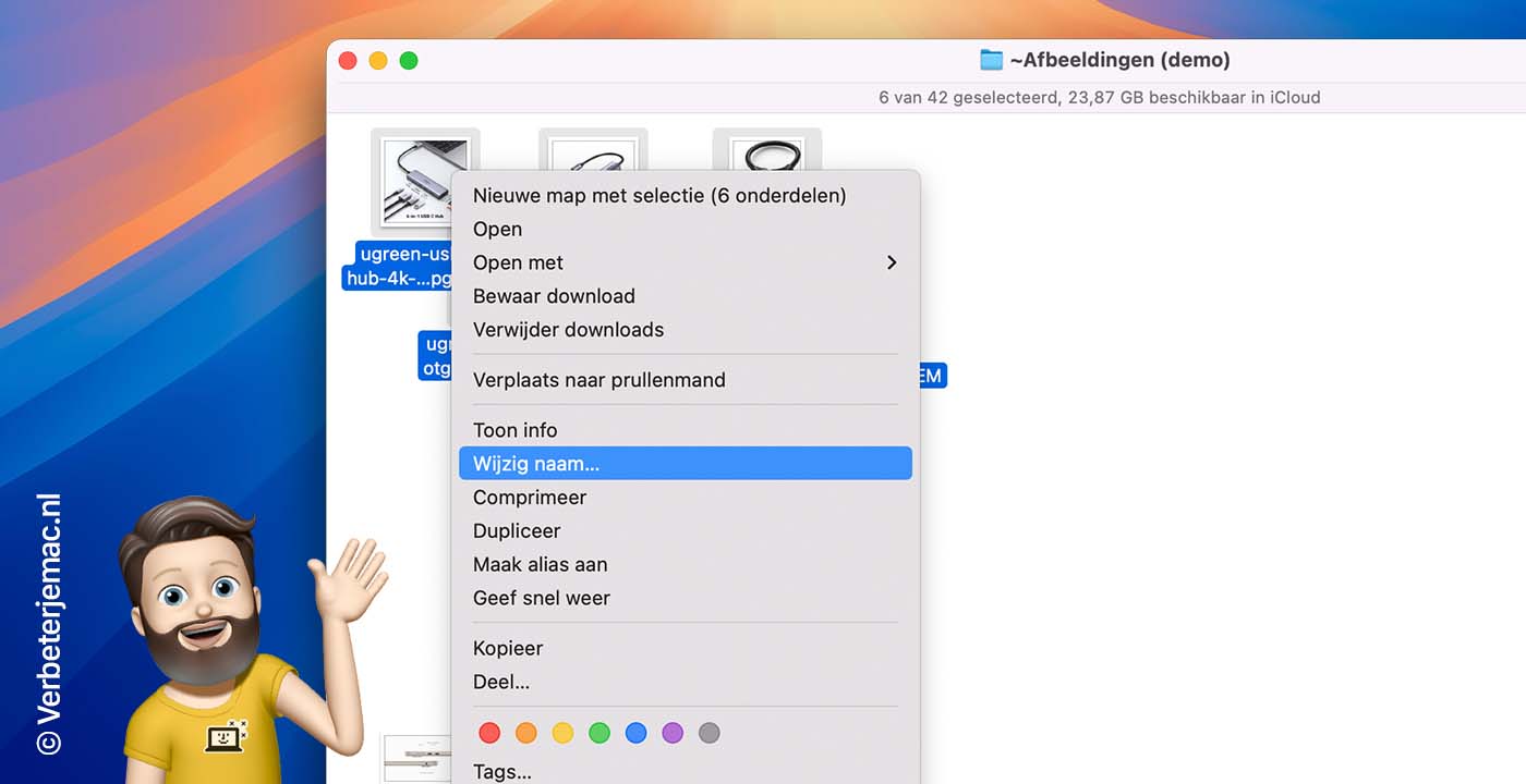 Afbeeldingen hernoemen op de Mac