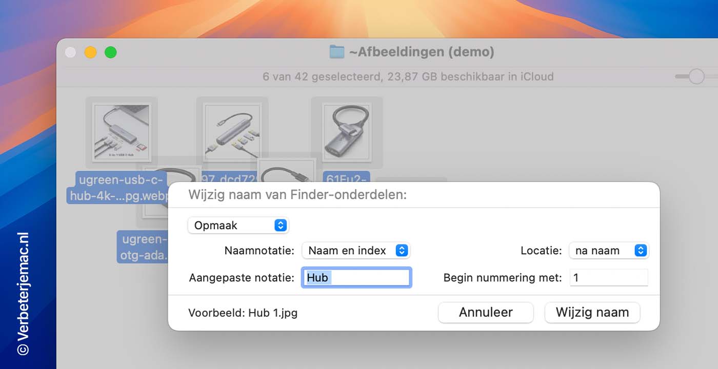 Afbeeldingen hernoemen op de Mac