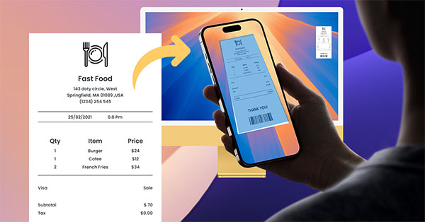 Documenten scannen met iPhone in Finder op de Mac.