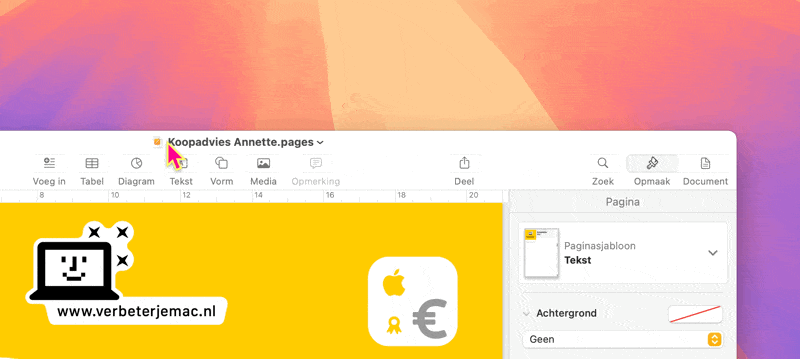 Symbool uit titelbalk slepen