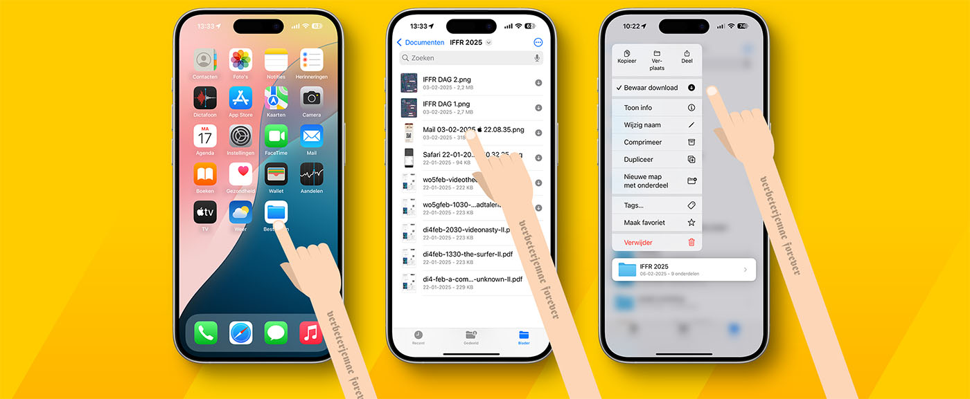 Bewaar download in iCloud Drive