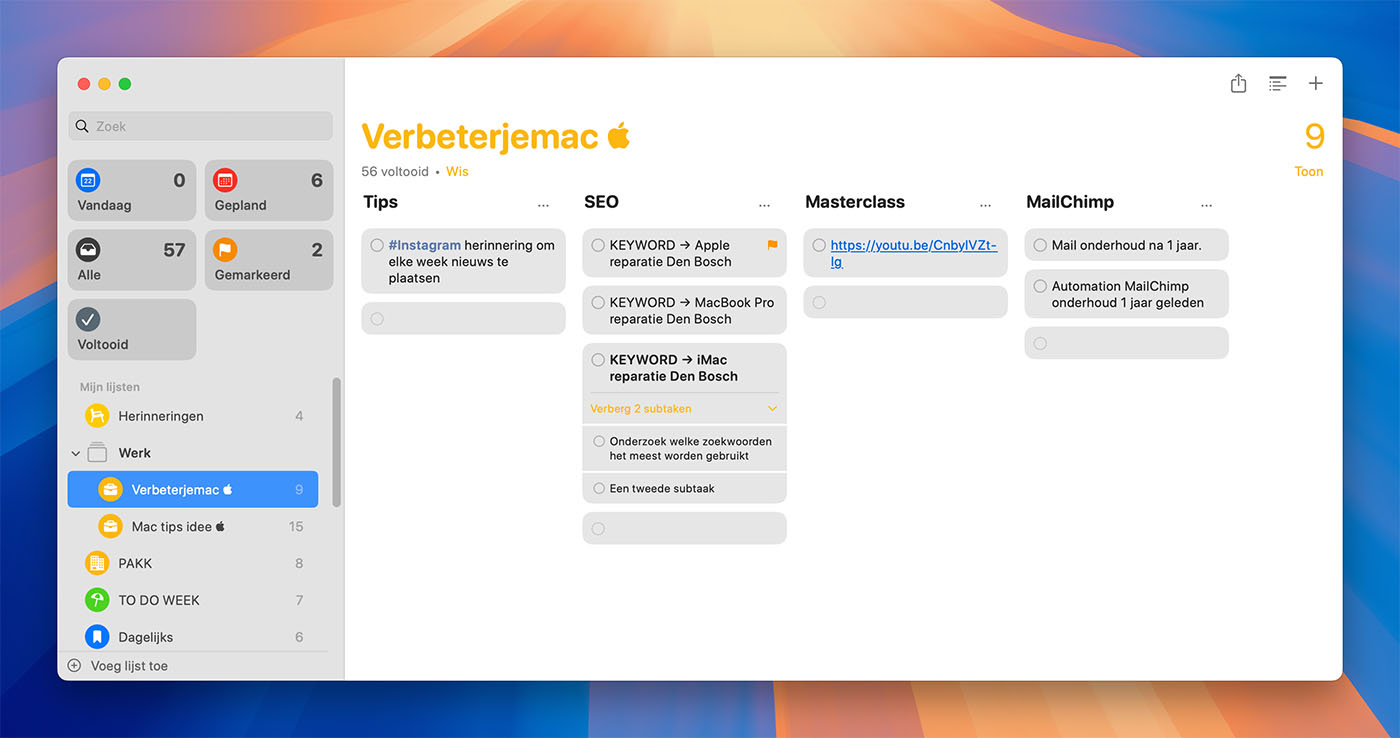 Herinneringen-app van Apple heeft vier krachtige functies