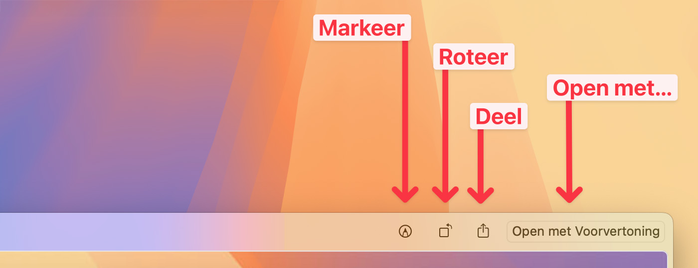 Snelle weergave knoppenbalk