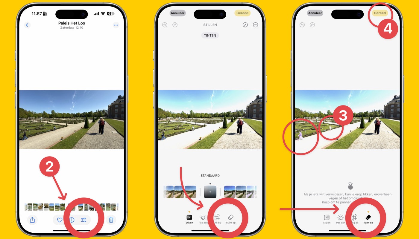 Ruim op in Foto's op iPhone