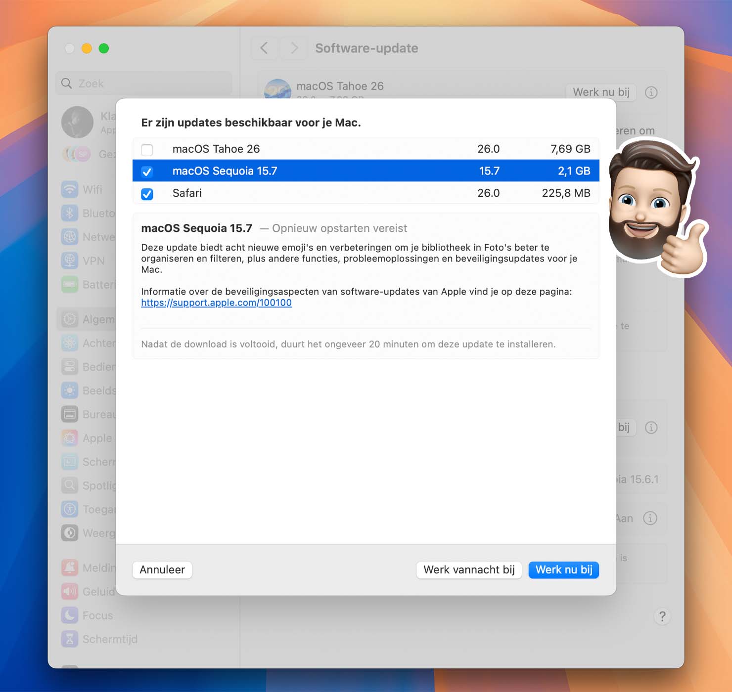 Mac bijwerken naar macOS Sequoia versie 15.7