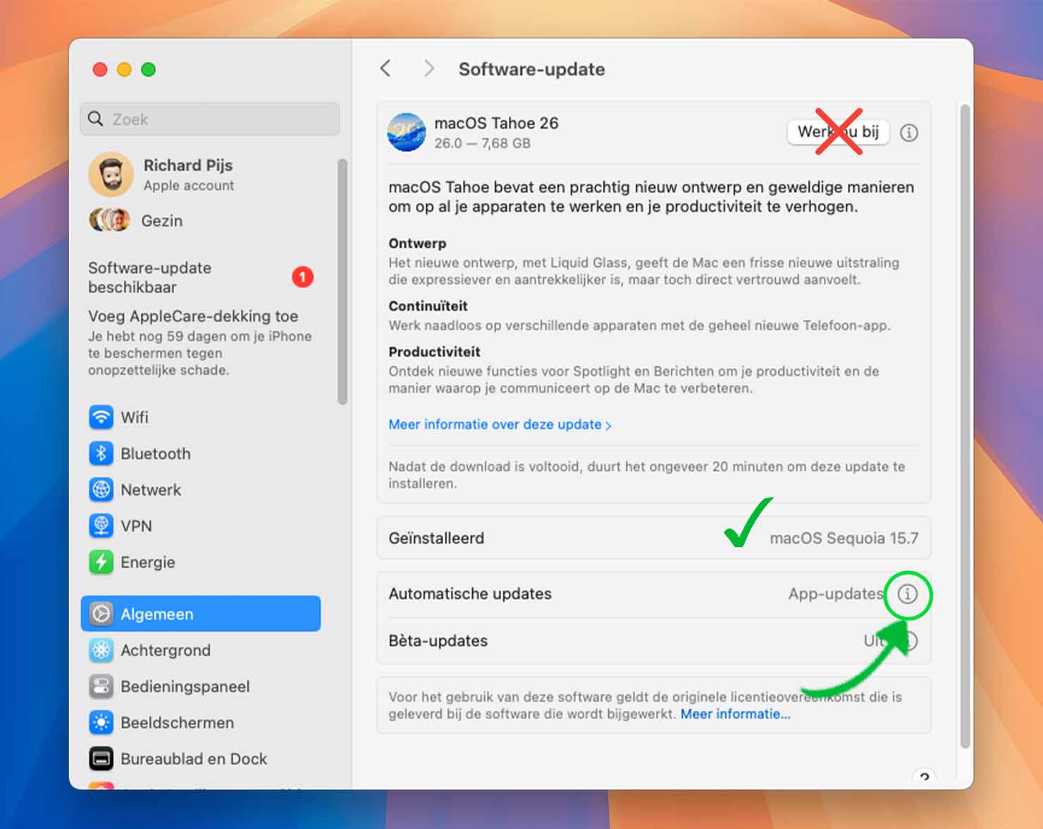 macOS automatisch updates uitschakelen