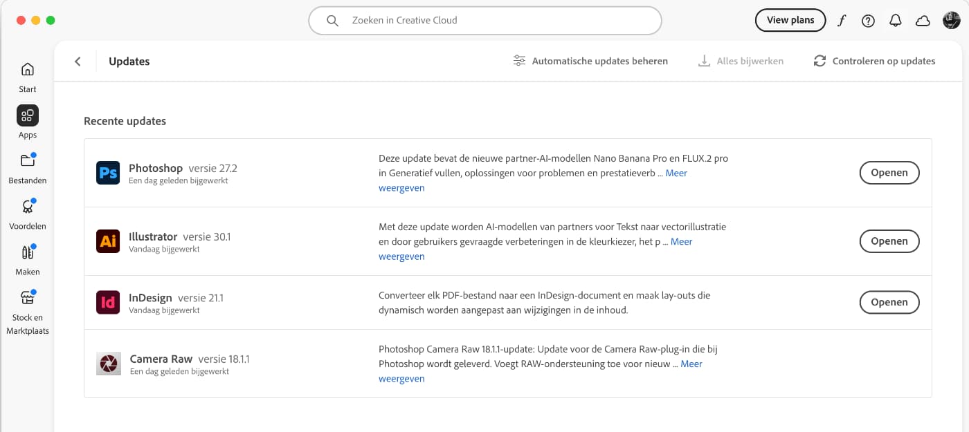 Adobe is compatible met macOS Tahoe